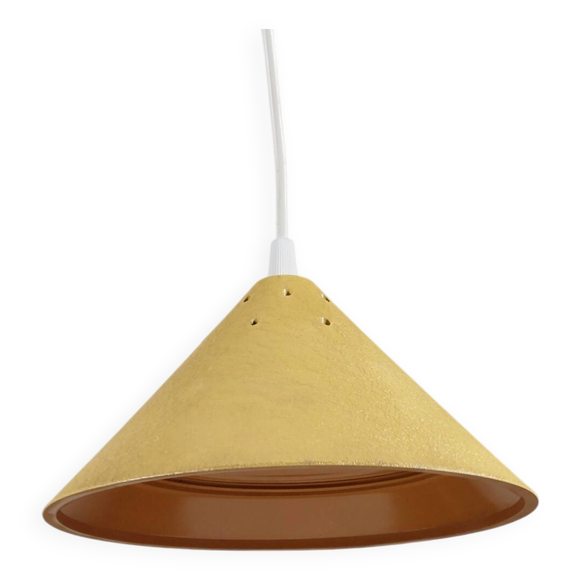 Vintage suspension in yellow lacquered Bakelite from the 1950s.