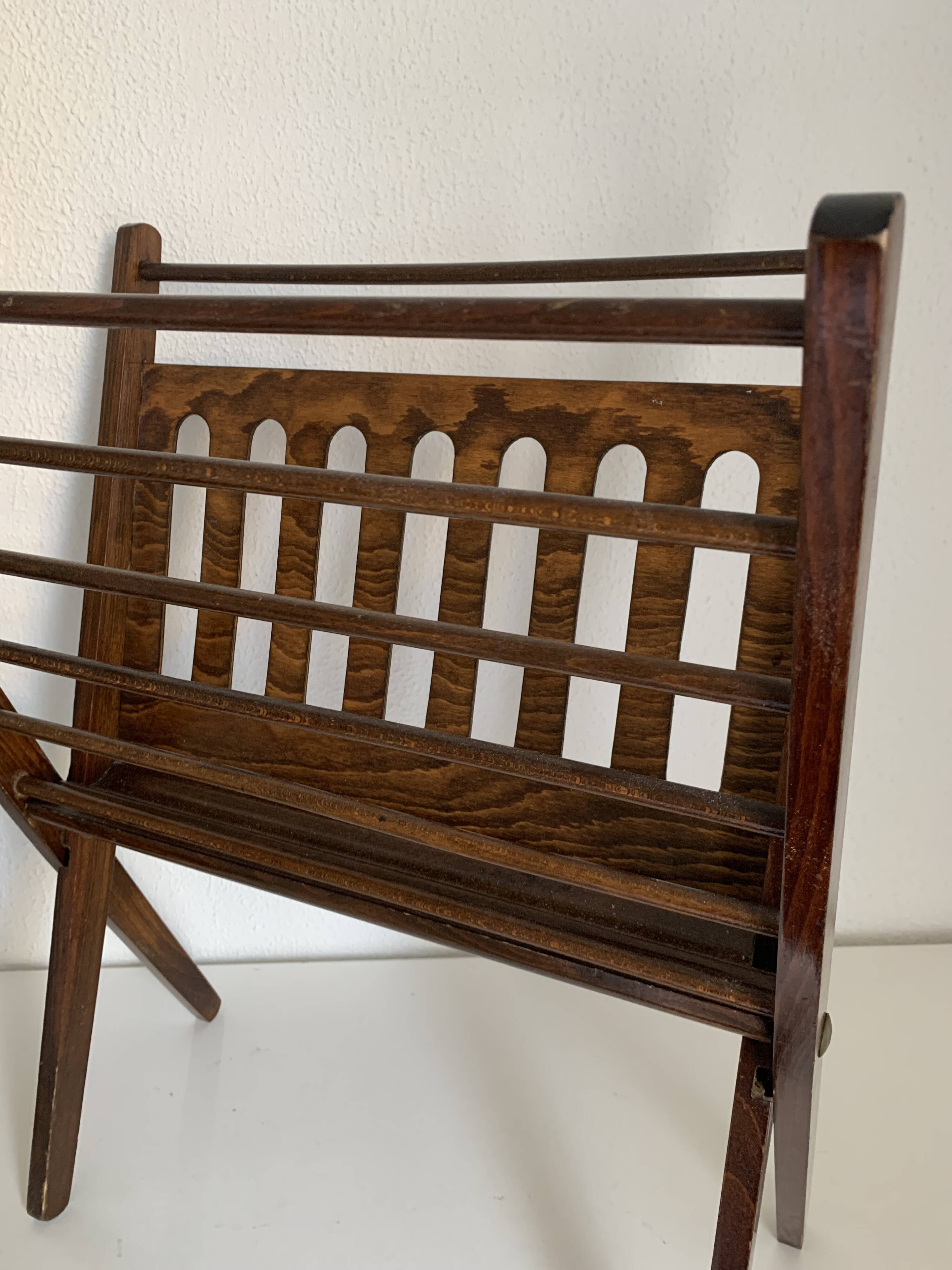 Magazine rack vintage1960 Cees Braakman scandinavia vinyl magazines