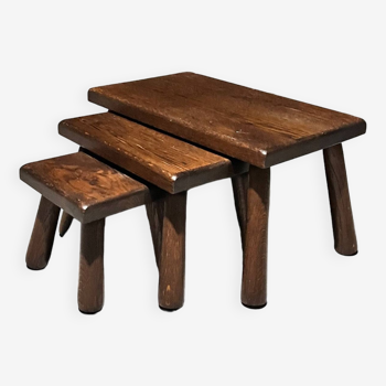 Tables Gigognes Modernistes en Chêne, 1960s