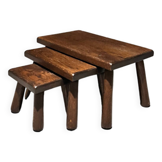 Modernist Oak Nesting Tables, 1960s