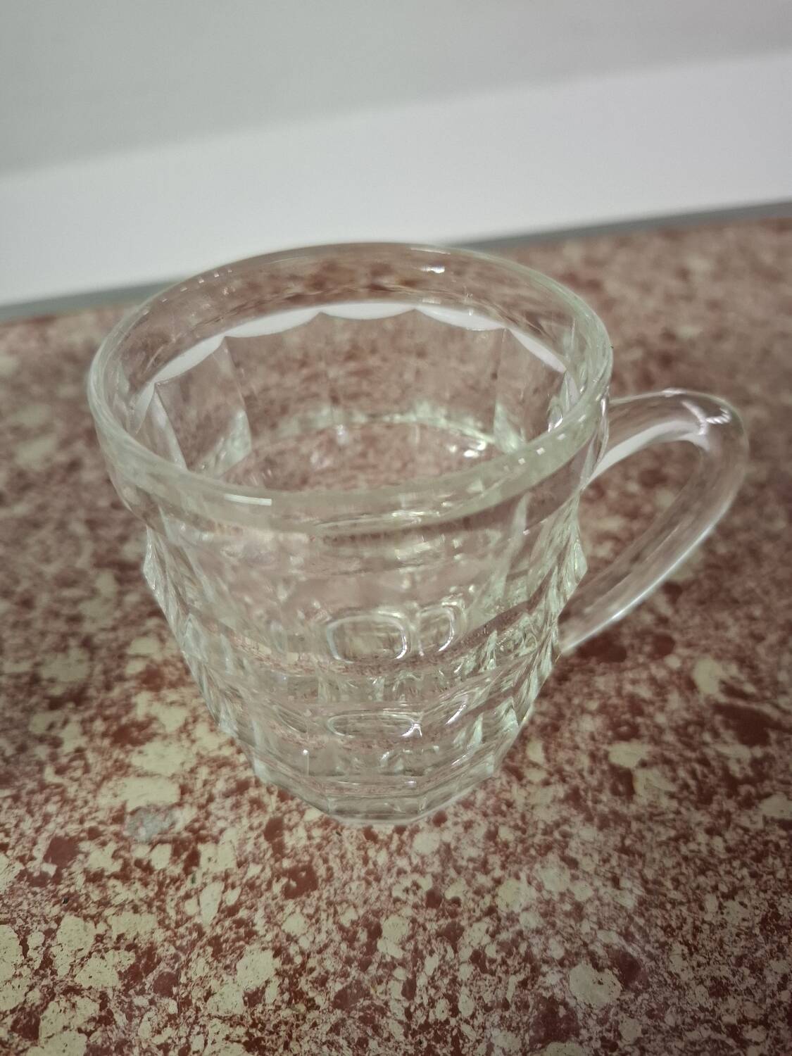 Set of four glass mugs