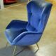 Armchair wingchair shepherdess 50s 60 blue