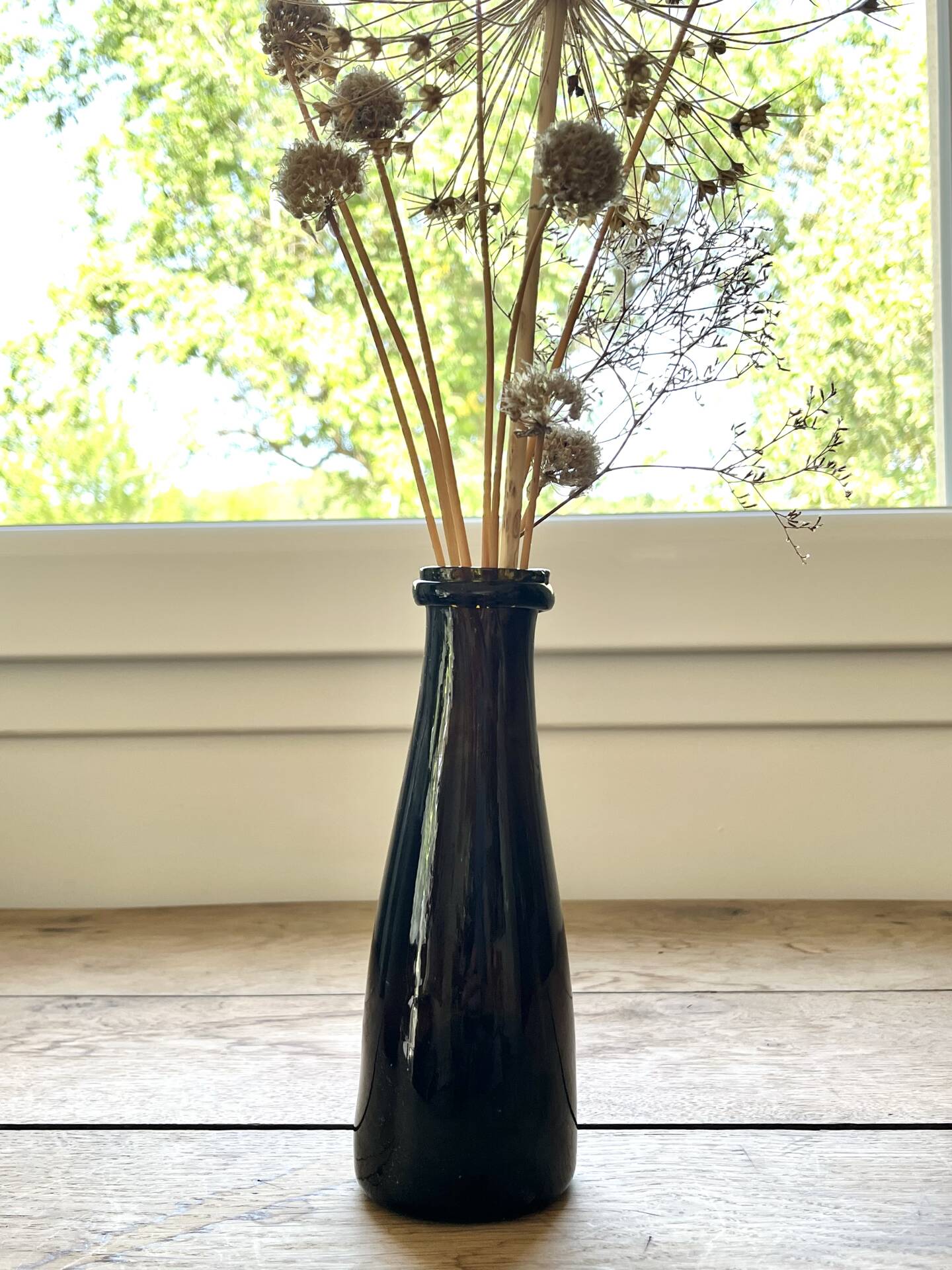 Antique amber glass vase