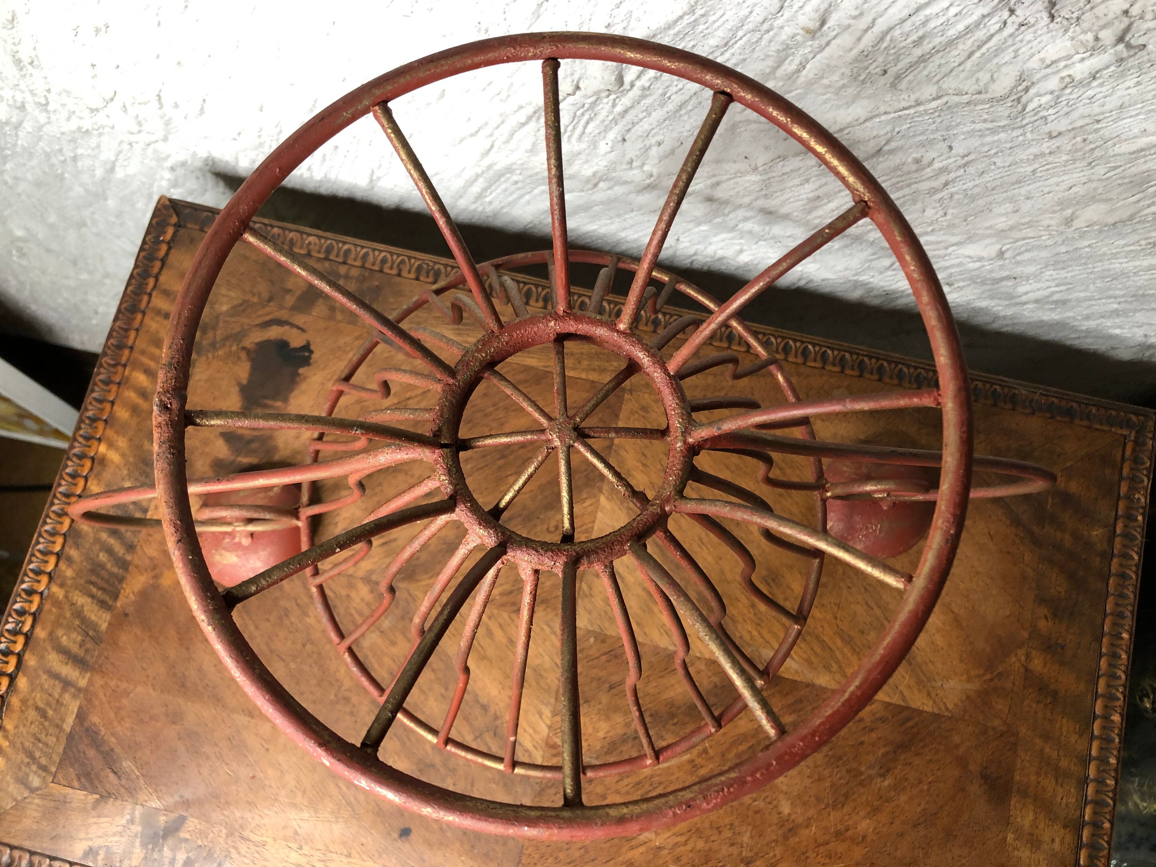 Metal basket with candlesticks