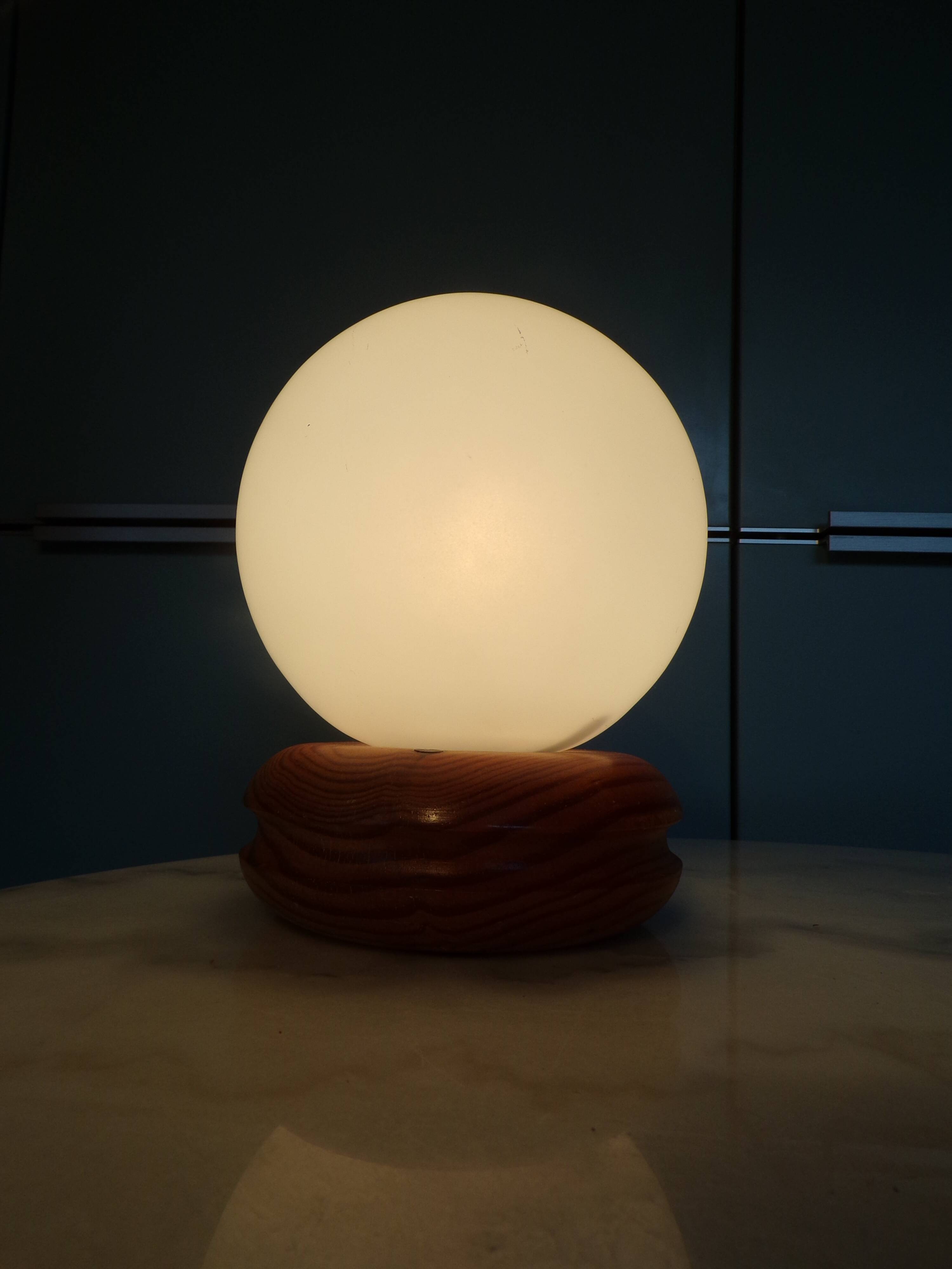 1980s pine table lamp