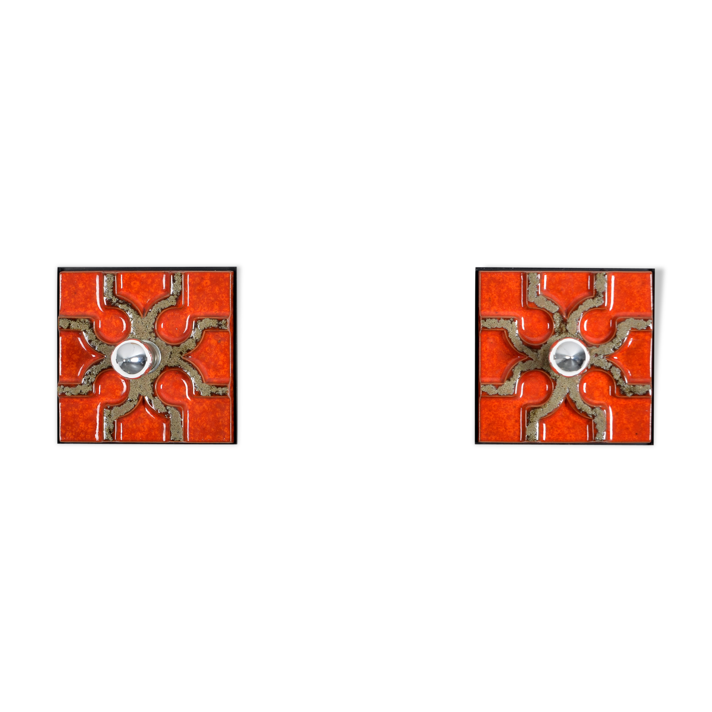 Set of 2 Fat Lava  wall sconces, 1970s