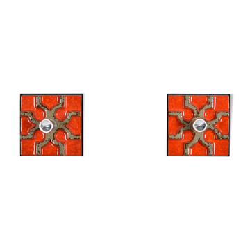 Set of 2 Fat Lava  wall sconces, 1970s