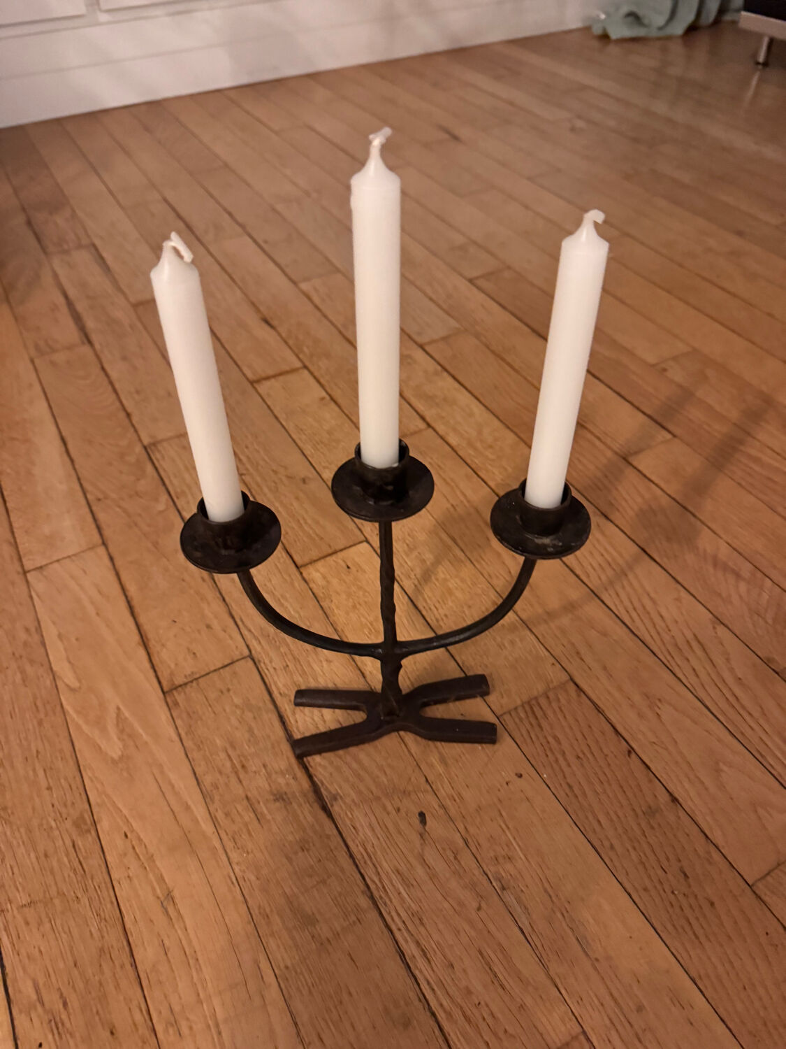 Brutalist pair of candlesticks