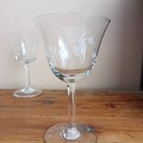 Set of 6 engraved glass stemware glasses