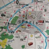 Vintage school map mdi France Paris Paris region