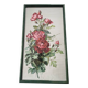 Old painting on paper depicting roses, framed.