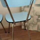 4 chaises en Formica bleues