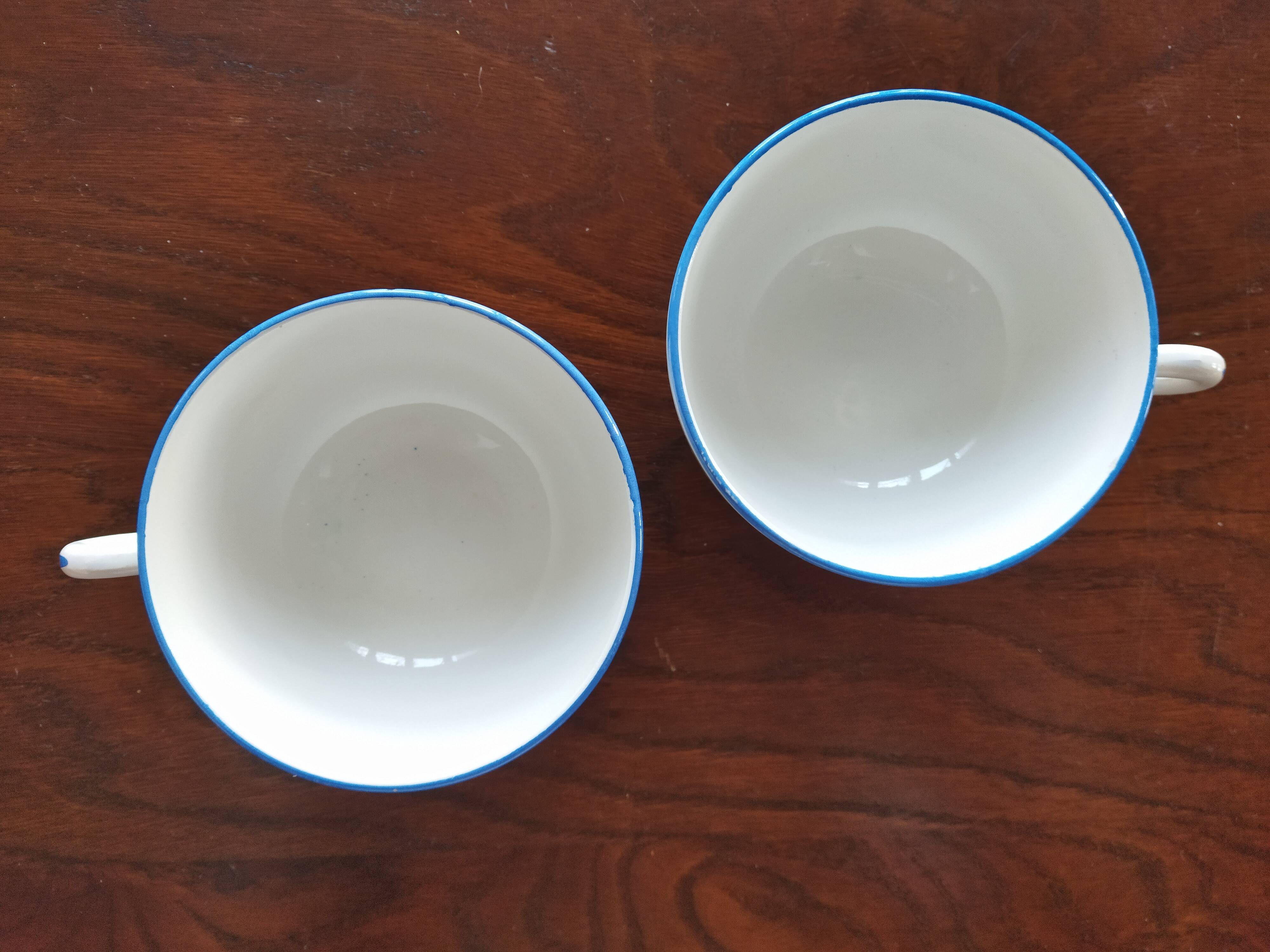 Two Salins earthenware lunch cups