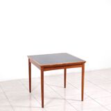 Rosewood / leather dining / gaming table by Poul Hundevad