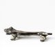 Series of antique knife rests in the shape of a lion, silver-plated metal.