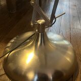 Industrial floor lamp in brushed steel