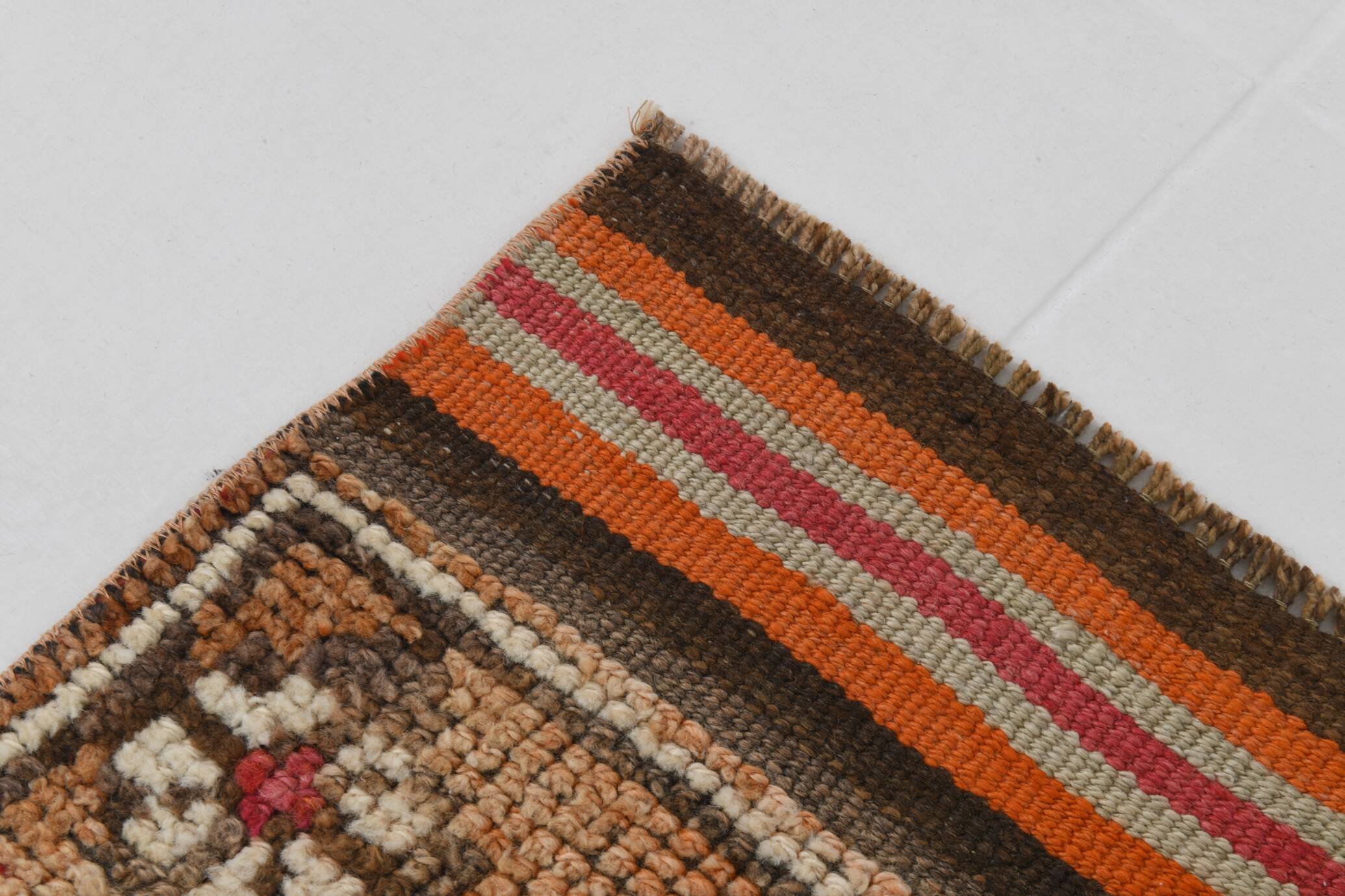 Light Orange & Red Turkish Runner Rug, 87x410Cm