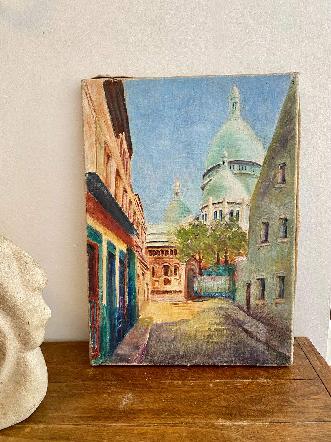 Oil on canvas view of Montmartre