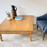 Large Square Solid Oak Coffee Table