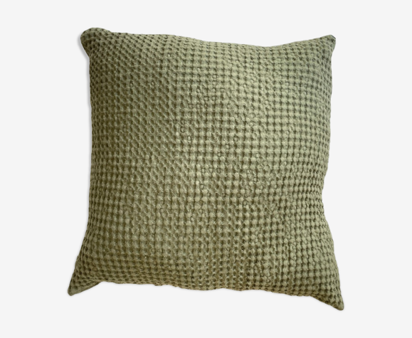 Coussin Gaufré vert kaki