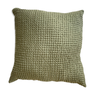 Khaki green embossed cushion