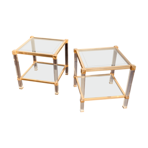 paire de tables verre