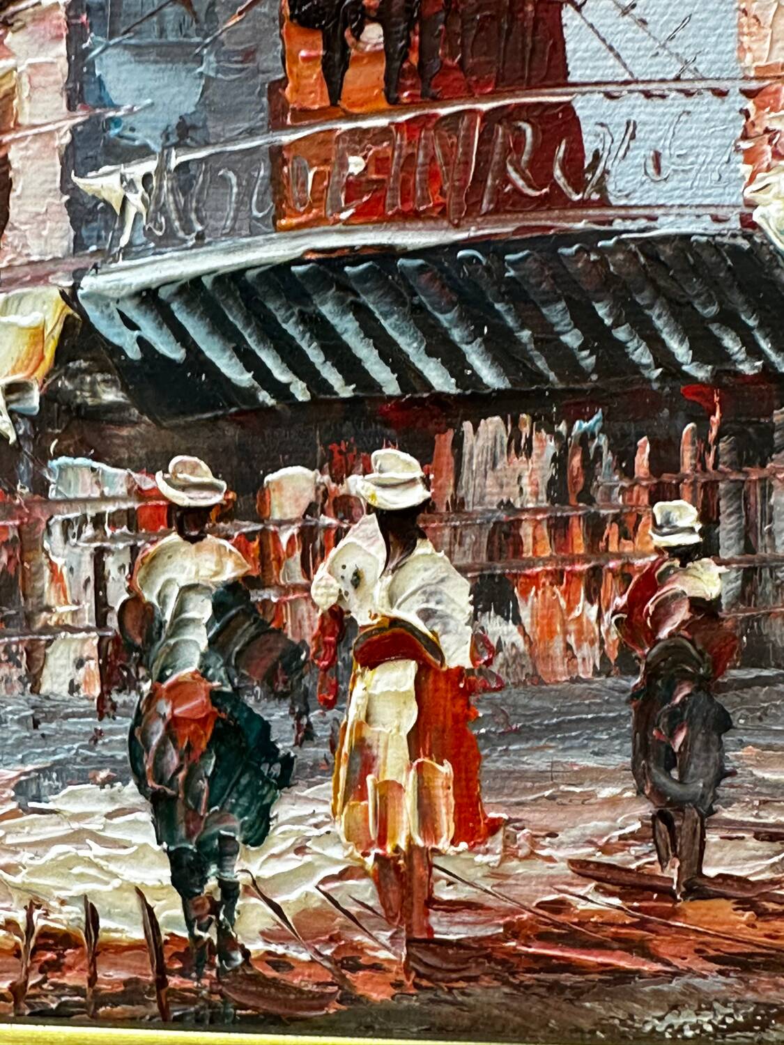 Caroline Burnett (1877-1950) Oil on canvas - Parisian Scene Moul
