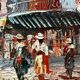 Caroline Burnett (1877-1950) Oil on canvas - Parisian Scene Moul