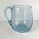 Large Biot tankard forming a vase with a handle in ice blue bubbled glass