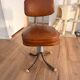 Chaise bienaise en métal et cuir