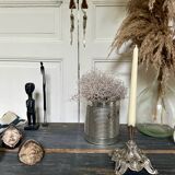 Silver metal candle holder