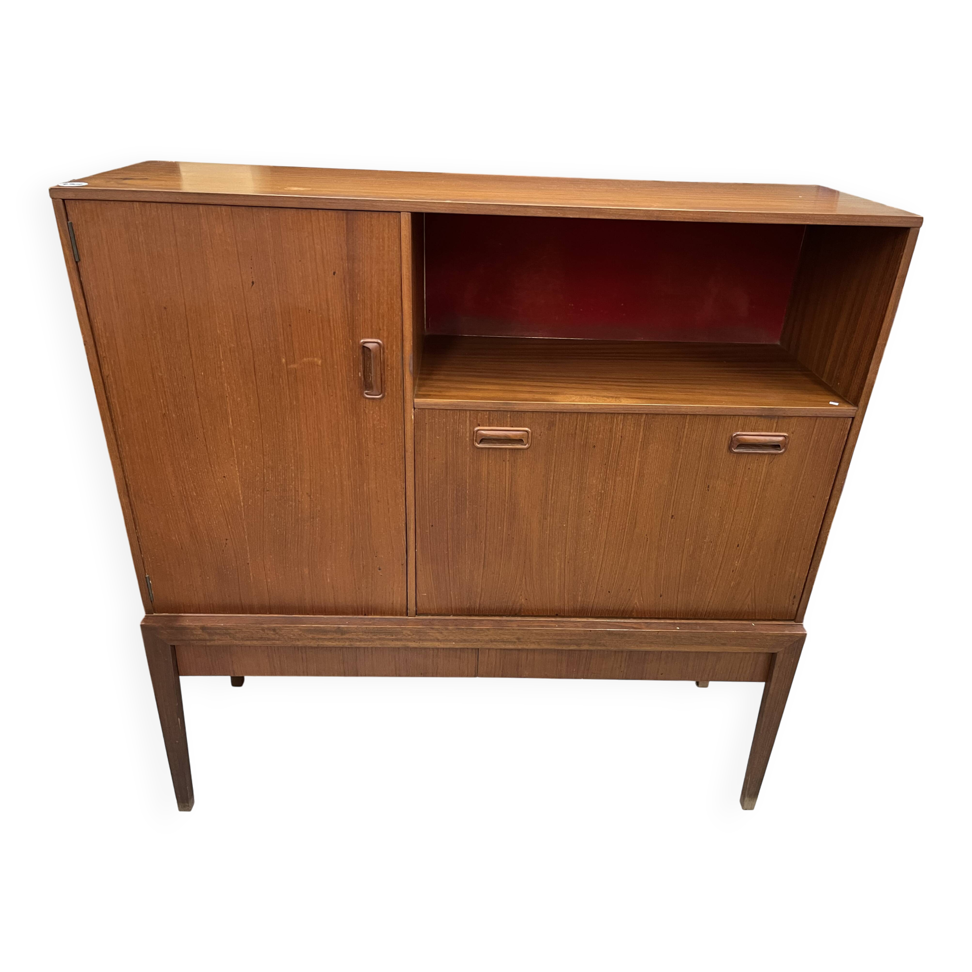 Scandinavian wooden high sideboard – 1960s