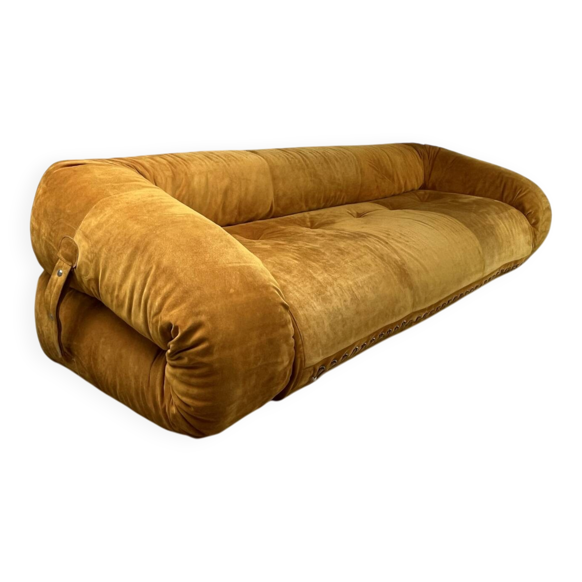 Nubuck leather amphibious sofa by Alessandro Becchi for Giovannetti,