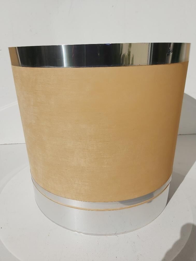 Wood and chrome metal design lamp 70s