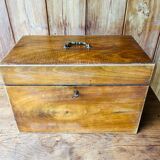 Antique wooden box with compartment