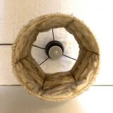Lampe en bois, abat-jour en laine