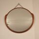 Scandinavian round mirror teak