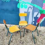 Set of 3 vintage school chairs