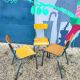 Lot de 3 chaises d'école vintage