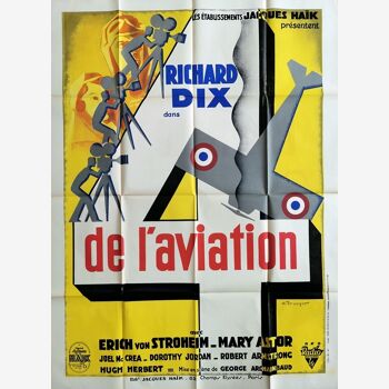 Affiche de 1932 4 de l'aviation Bruyner avion 120x160 cm