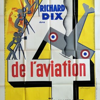 Affiche de 1932 4 de l'aviation Bruyner avion 120x160 cm