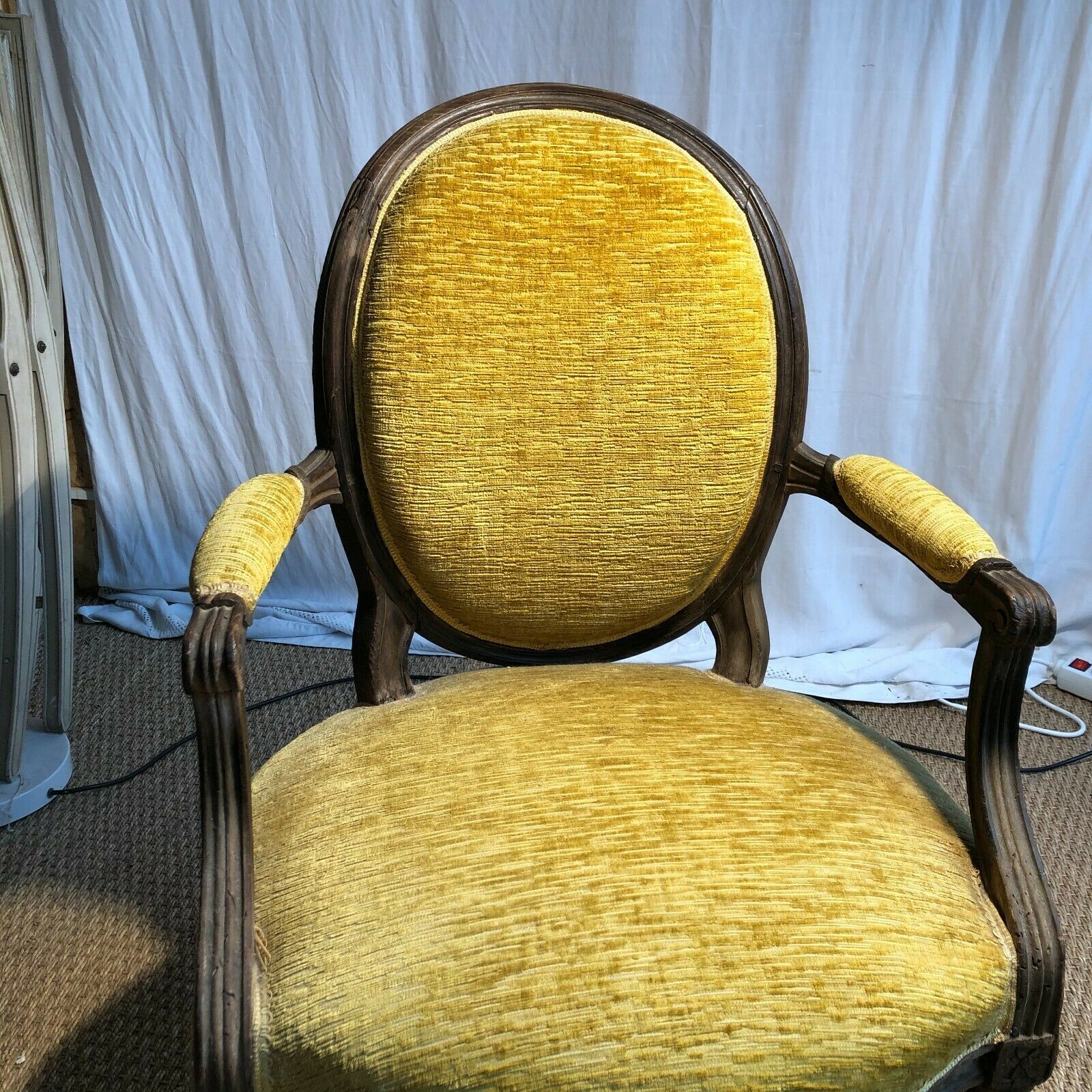 Louis XVI period medallion armchair