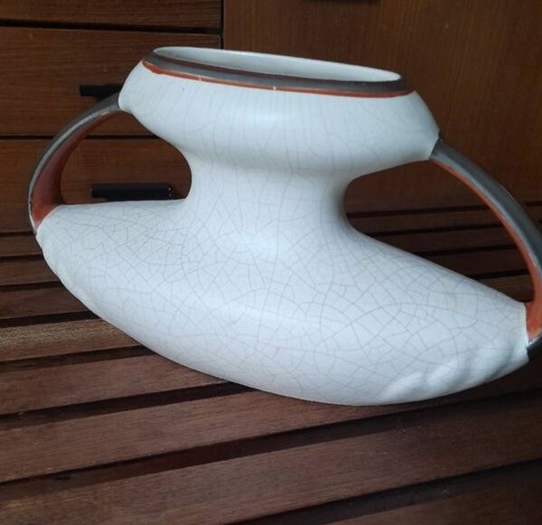 Vase craquelé antique numéroté estampillé signé coupe