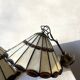 Pair of glass pendant lights in Art Nouveau Tiffany style
