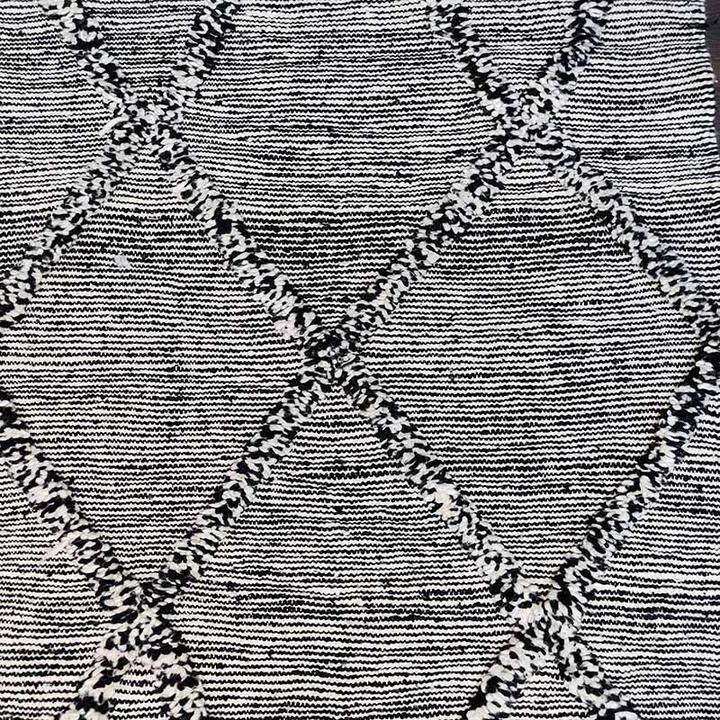Small Moroccan Berber carpet handmade Black Zanafi 100x160 cm