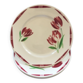 Lot 4 assiettes décor tulipes