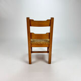 Mid century pine and rush dining chairs, set of 6, 1960s
