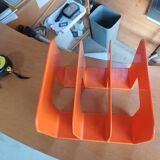 Vintage orange vinyl record storage unit by Sven Eric Juhlin for Gustavberg