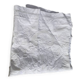 Large pillowcase, white cotton cushion cover, art deco flower embroidery