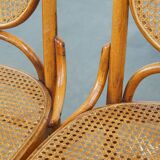 Set of 2 light brown bentwood Thonet style chairs model "Long John"